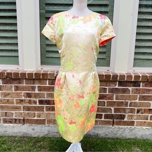Sara Campbell Floral Dress - Cream, Pink, Green